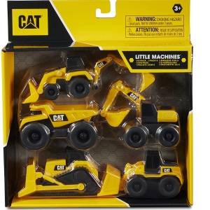 CAT Construction Vehicle Little Machines Plastic Set of 5 – Yellow