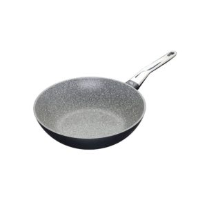 KitchenCraft MasterClass Cast Aluminum Non-Stick Induction Stir Fry Pan/Wok 28cm – Grey