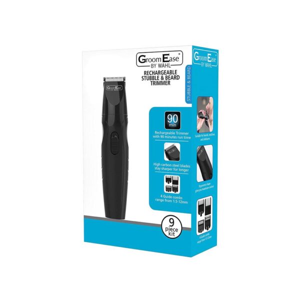 Wahl GroomEase Rechargeable Stubble And Beard Trimmer - Black - Image 2