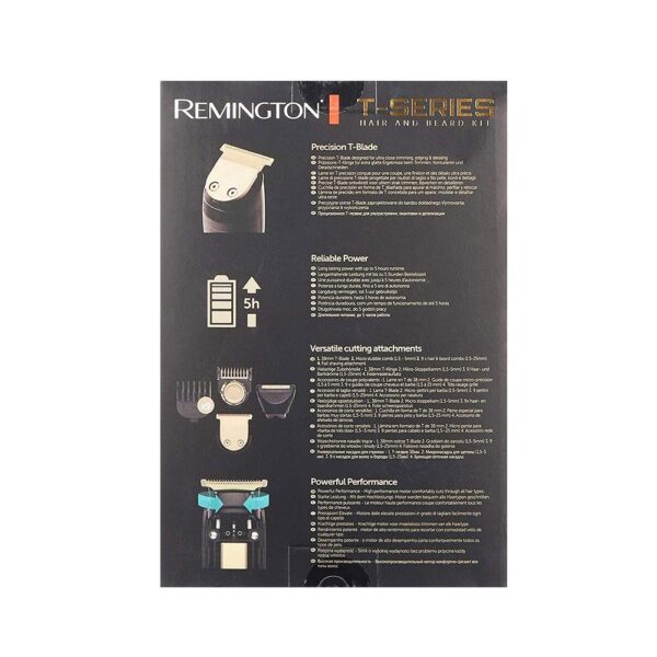 Remington T-Series Hair Clipper And Beard Trimmer Grooming Kit With 11 Attachments - Black - Image 7