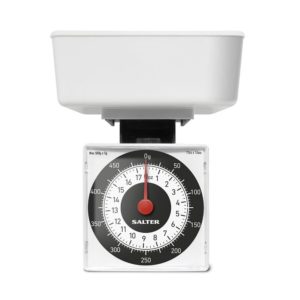 Salter Dietary Mechanical Kitchen Scales Travel Size 500g Capacity – White