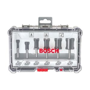 Bosch Straight 1/4 Inch Shank Router Bit Set – 6 Piece