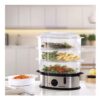 Daewoo 9L Three-Tier Food Rice Meat Vegetable Steamer Cooker Kitchen - Image 2