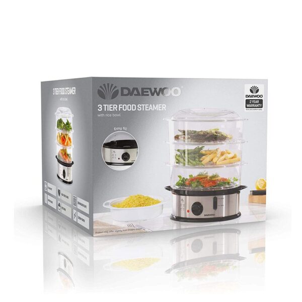 Daewoo 9L Three-Tier Food Rice Meat Vegetable Steamer Cooker Kitchen - Image 7