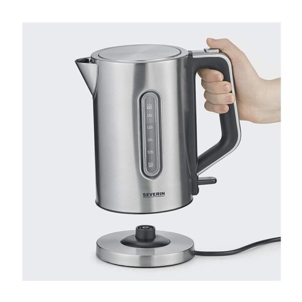 Severin Electric Kettle Brushed Stainless Steel 2400 W  1.7 Litre - Silver - Image 2