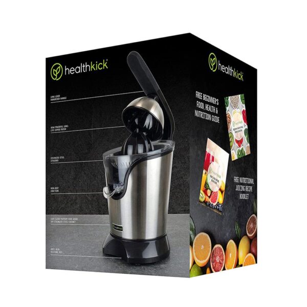 Health Kick Citrus Fruit Juice Press Stainless Steel 180 W - Black/Silver - Image 5