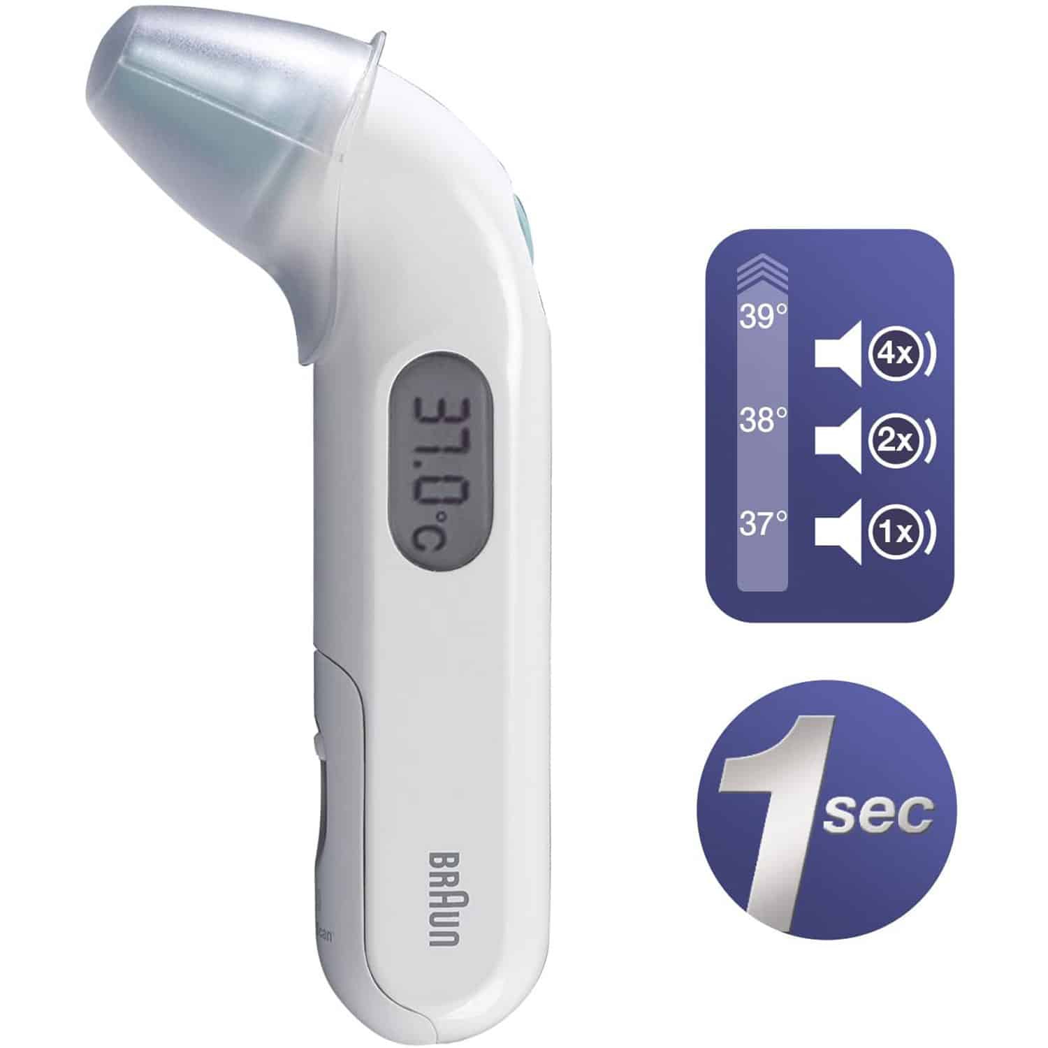 Braun Thermo Scan 3 Ear Thermometer, for Infant and Toddlers, White  IRT3030US