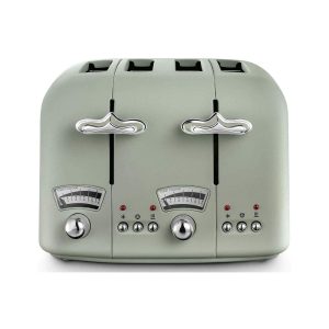 Delonghi Argento Flora 4 Slice Toaster Stainless Steel 1600 W – Green