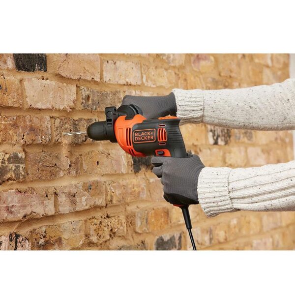 Black & Decker Corded Hammer Drill With Masonry Drill Bit 710 W - Orange/Black - Image 8