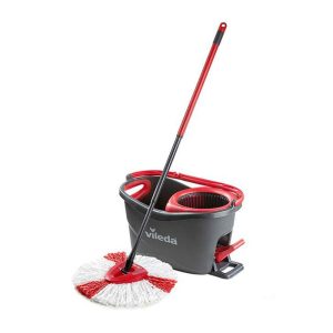 Vileda Easy Wring And Clean Turbo Spin Mop And Bucket Set – Grey/Red