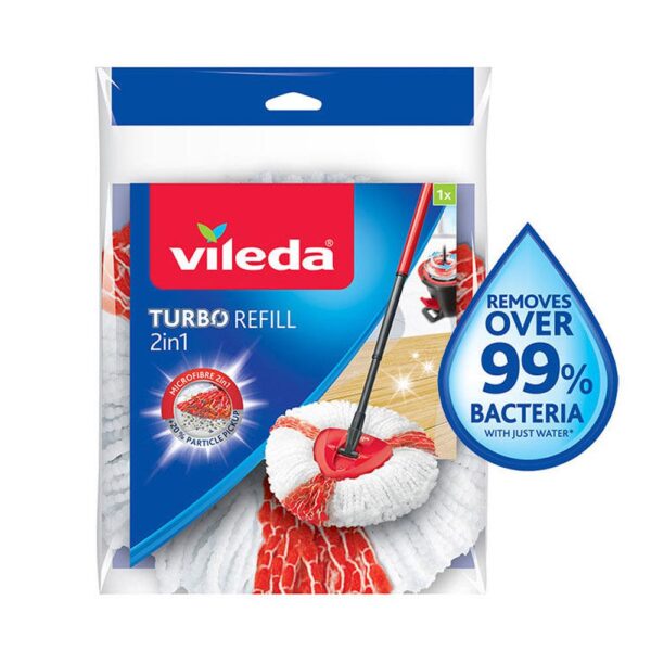Vileda Easy Wring And Clean Turbo 2-in-1 Mop Refill - White