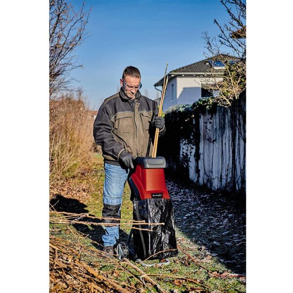 Einhell GC-KS 2540 Electric Shredder 2 Reversible Blades With Debris Bag 2500 W 240 V - Red/Black - Image 6