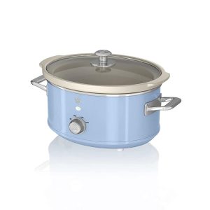 Swan Retro Slow Cooker Stainless Steel 200 W 3.5 Litre – Blue