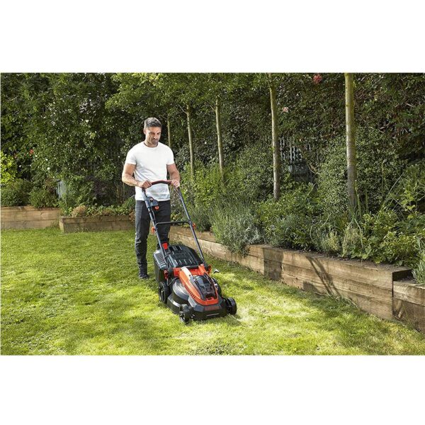 Black & Decker 38cm 36V Lithium-ion Cordless Lawn Mower with Two Batteries - Image 2