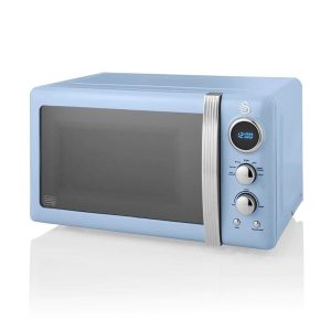 Swan Retro Digital Microwave With 5 Power Levels 800 W 20 Litre – Blue