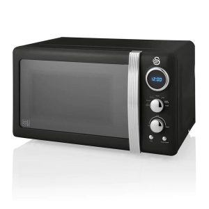 Swan Retro Digital Microwave With 5 Power Levels 800 W 20 Litre – Black