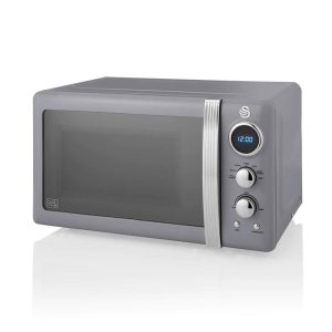 Swan Retro Digital Microwave With 5 Power Levels 800 W 20 Litre – Grey
