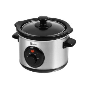 Swan Stainless Steel Slow Cooker Stainless Steel 120 W 1.5 Litre – Silver