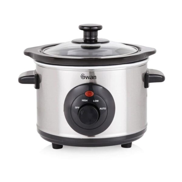 Swan Stainless Steel Slow Cooker Stainless Steel 120 W 1.5 Litre - Silver - Image 2