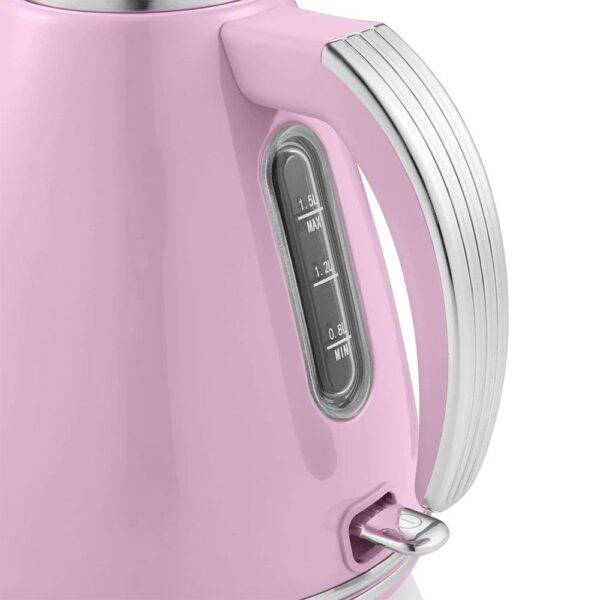 Swan Retro Jug Kettle Stainless Steel 3000 W 1.5 Litre - Pink - Image 3