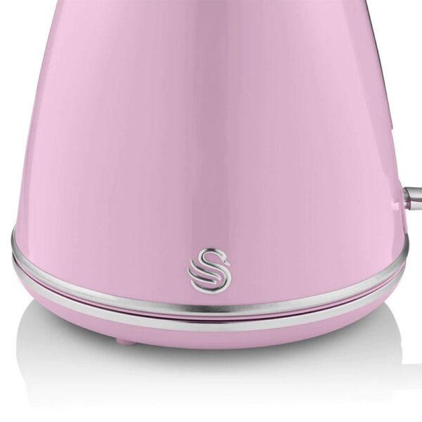 Swan Retro Jug Kettle Stainless Steel 3000 W 1.5 Litre - Pink - Image 5