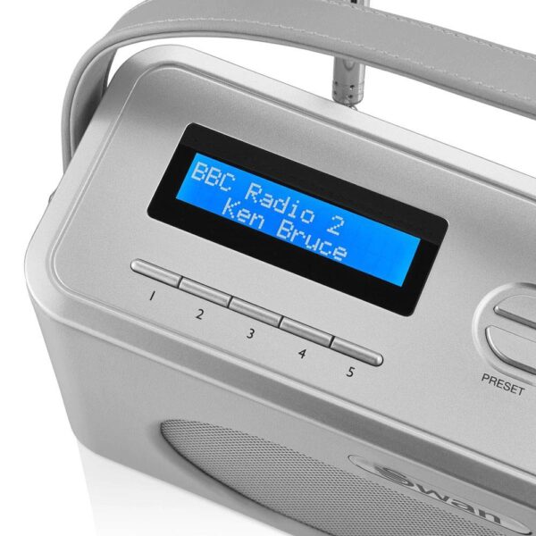 Swan Retro DAB Bluetooth Radio 3W - Grey - Image 3