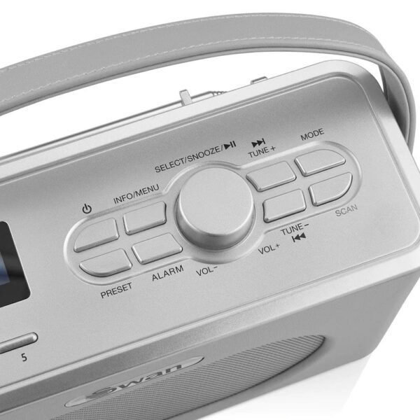 Swan Retro DAB Bluetooth Radio 3W - Grey - Image 4