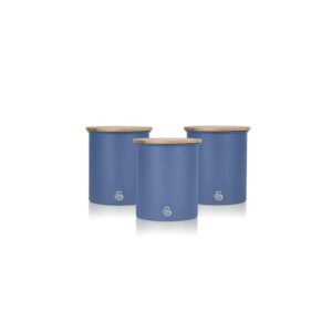 Swan Nordic Sugar Tea Coffee Storage Canisters Set of 3 – Blue