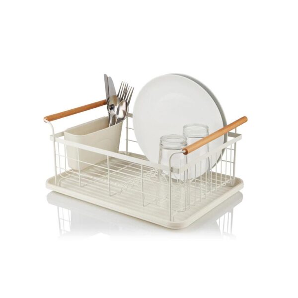 Swan Nordic Dish Rack With Separate Cutlery Holder - Cotton White - Image 3