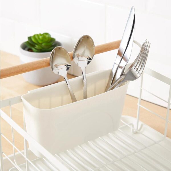 Swan Nordic Dish Rack With Separate Cutlery Holder - Cotton White - Image 8