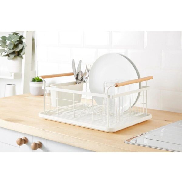 Swan Nordic Dish Rack With Separate Cutlery Holder - Cotton White - Image 9