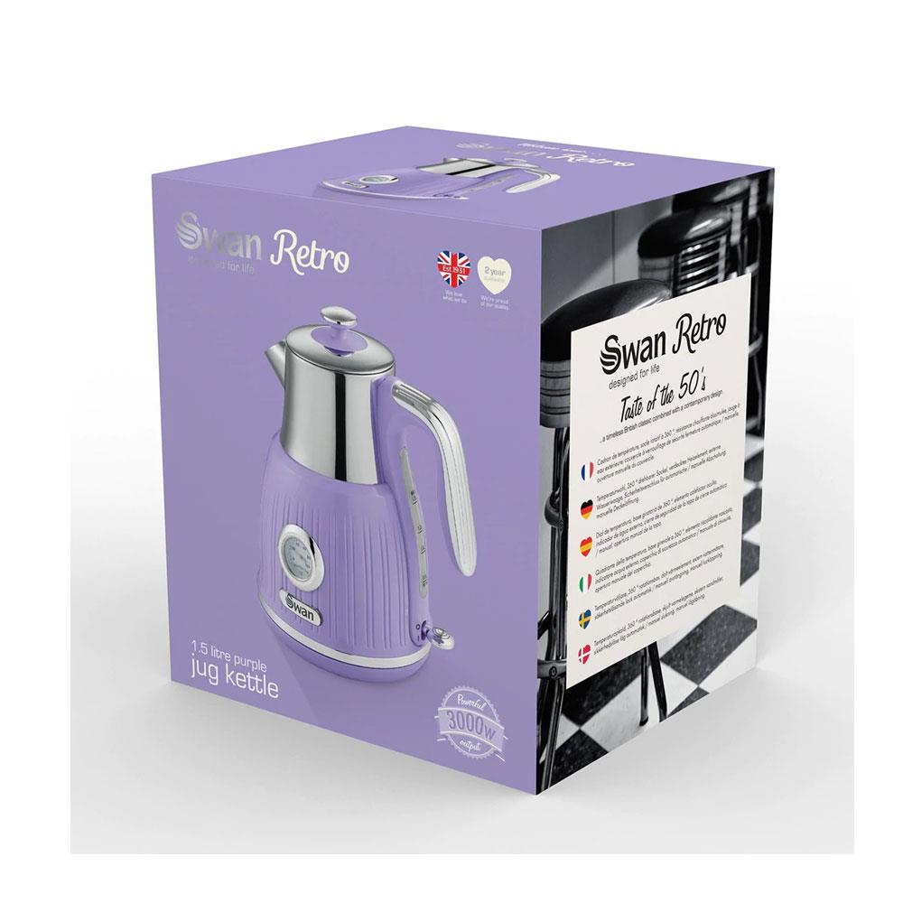 SWAN SK31040PURN 1.5L Retro jug kettle purple Brand New - Kettle and  Toaster Man