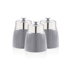Swan Retro Tea Coffee And Sugar Canisters 1.2 Litre Capacity Set of 3 – Grey