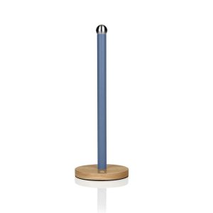Swan Nordic Kitchen Roll Towel Pole With Bamboo Base – Blue