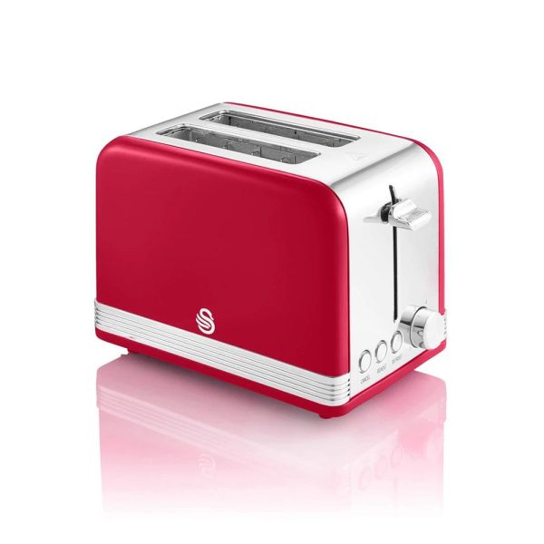 Swan 2 Slice Retro Toaster red