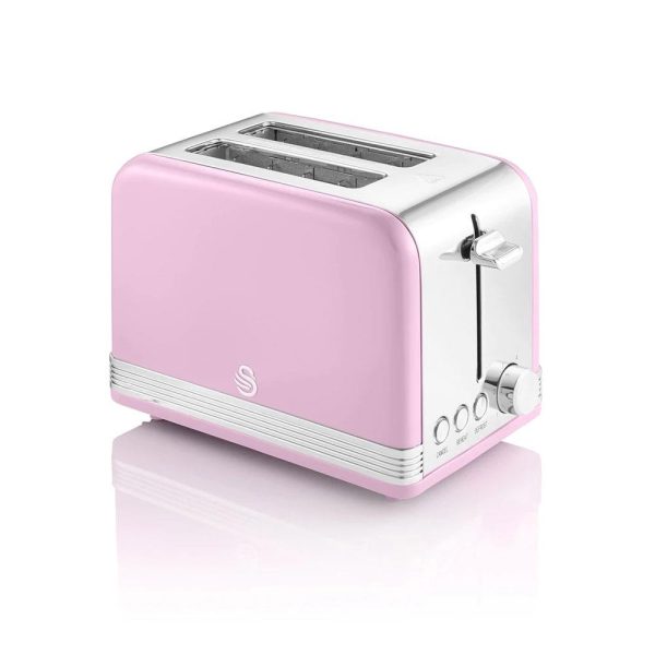 Swan 2 Slice Retro Toaster pink