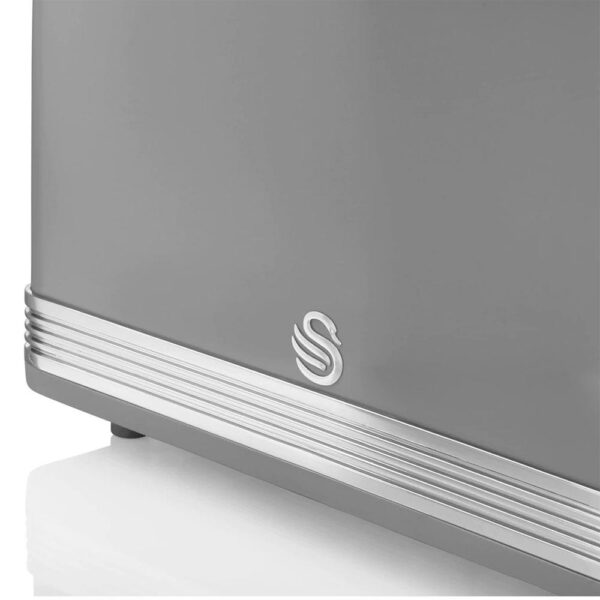 Swan Retro 2 Slice Toaster With Defrost Reheat And Cancel Functions Stainless Steel 815 W - Grey - Image 2