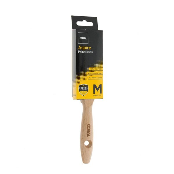 Coral Aspire Paint Brush With Fine Synthetic Bristle Paintbrush Head And Wooden Handle 2 Inch - Beige - Image 5
