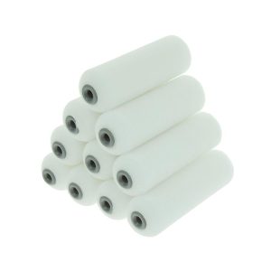 Coral Foam Coater Paint Mini Roller Cover With High Density Foam Sleeve Material 4 Inch 10 Piece Set – White