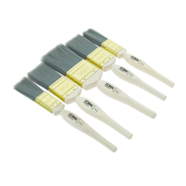Coral Precision Paint Brushes With Platinum Easy Clean Filaments 5 Piece Set - White - Image 4