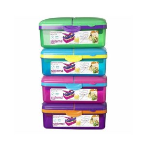 Sistema Trends Slimline Quaddie Lunch Box 1.5 Litre – Assorted Colour