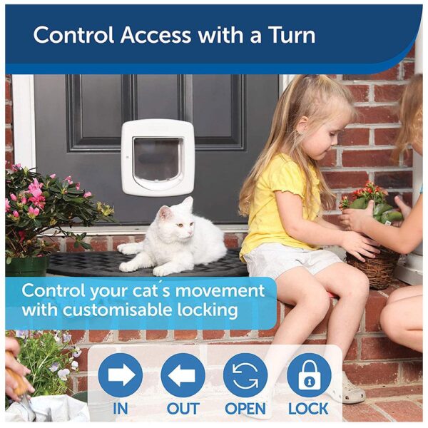 PetSafe Staywell Magnetic 4-Way Locking Deluxe Cat Flap - White - Image 5