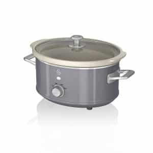 Swan Retro Slow Cooker Stainless Steel 200 W 3.5 Litre – Grey