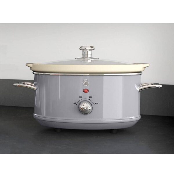 Swan Retro Slow Cooker Stainless Steel 200 W 3.5 Litre - Grey - Image 7