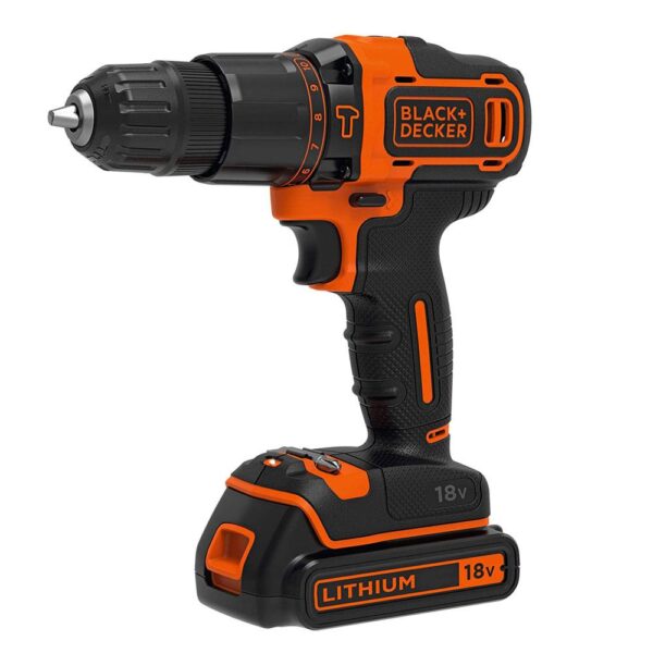 Black & Decker 18V Hammer Drill And Detail Sander Twin Kit With 1.5Ah Battery And 1A Charger In Soft Bag - Image 2