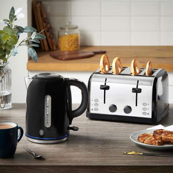 Russell Hobbs Quiet Boil Jug Kettle Stainless Steel 3000 W 1.7 Litre - Black - Image 4