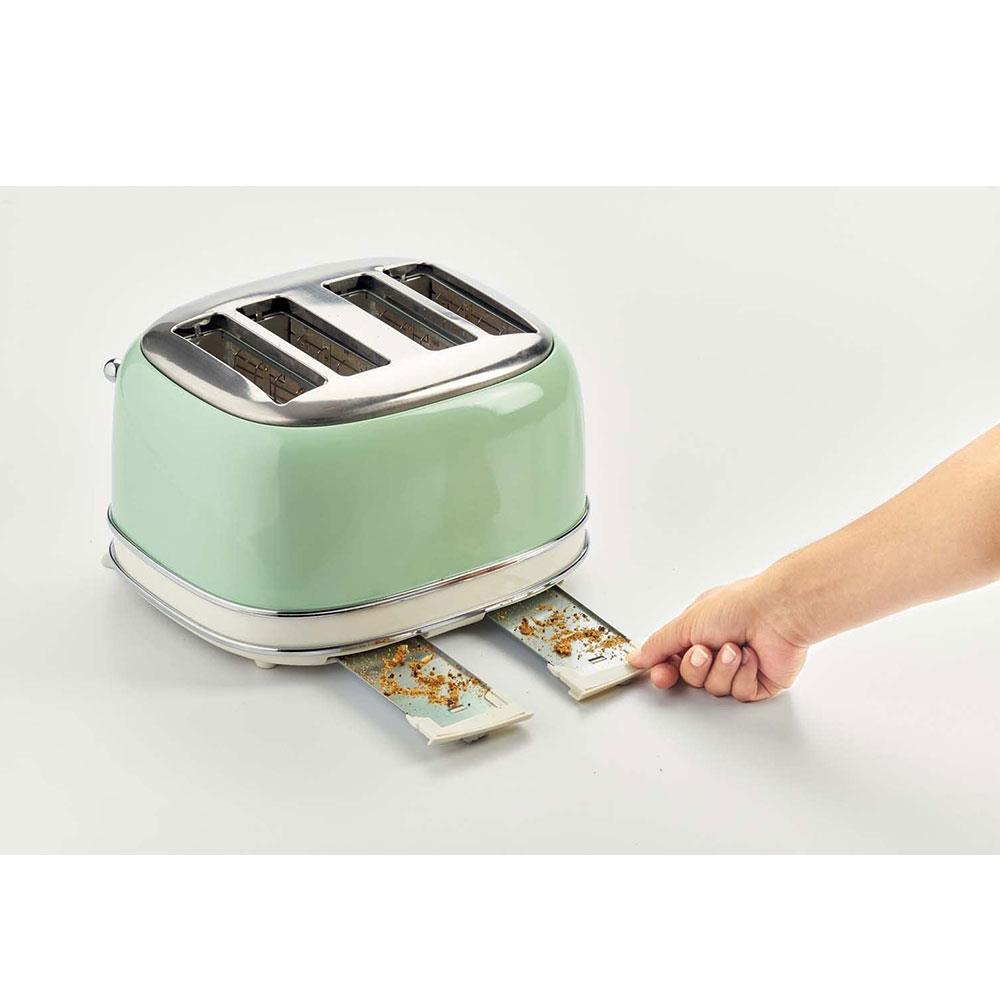 Ariete Vintage 4 Slice Toaster With Defrost Reheat And Cancel Metal 1600 W - Green - Image 4