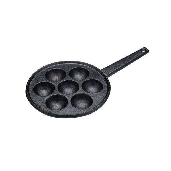 KitchenCraft Aebleskiver Cast Iron Danish Pancake Pan - 20.5cm
