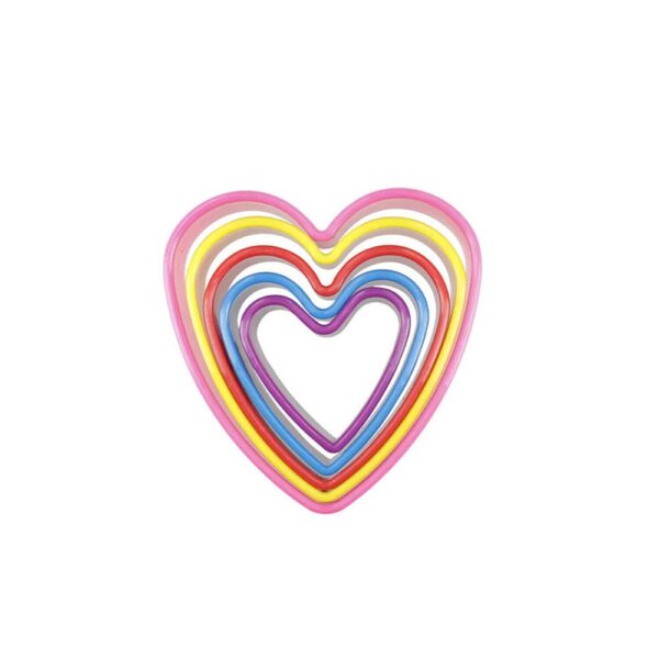 KitchenCraft Colourworks Heart Shaped Cookie Cutters Plastic Set of 5 - Image 3