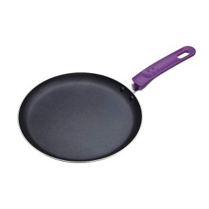 KitchenCraft Colourworks Non-Stick 24cm Pancake Pan With Soft Grip Handle Aluminum – Purple
